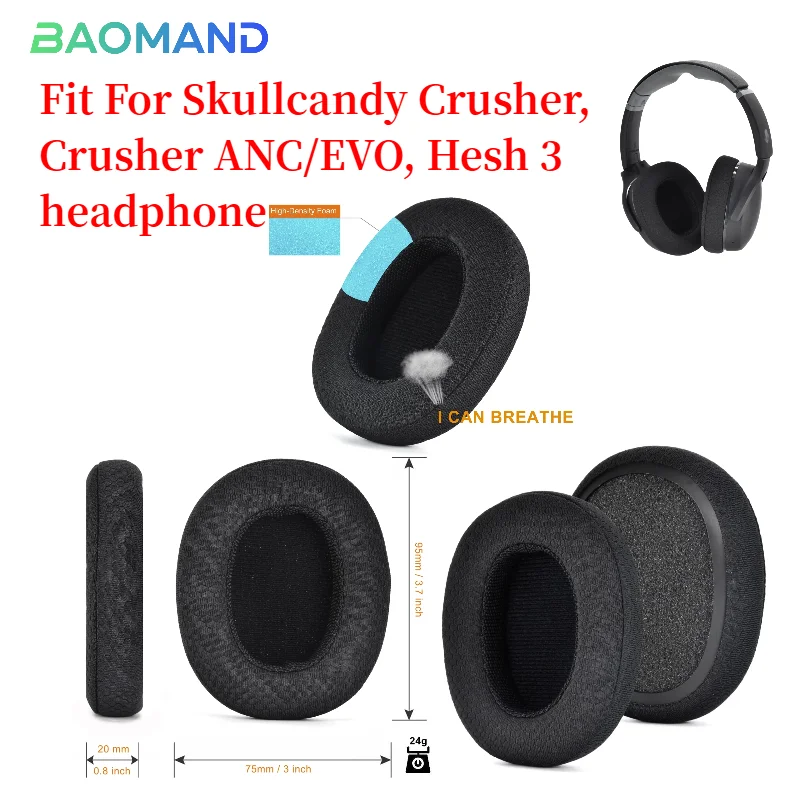 

Replacement Earpads For Skullcandy Crusher,Crusher ANC/EVO, Hesh 3 Headphones Softer Protein Leather Earpads Earpads