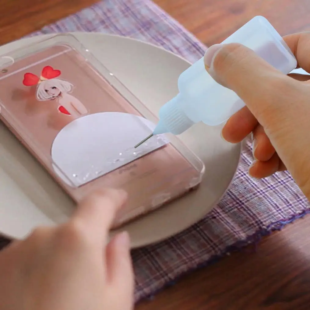10 ชิ้น 30 มิลลิลิตรพลาสติก Squeezable Tip Applicator ขวดเติม Dropper ขวดเข็มหมวกสําหรับกาว DIY