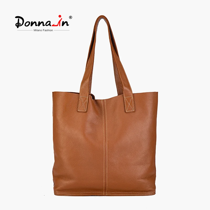 

Donna-in Large Capacity Women Casual Tote Bag Soft Soft First Layer Cowhide Leather Shoulder Bag Ladies Office Daily Handbags