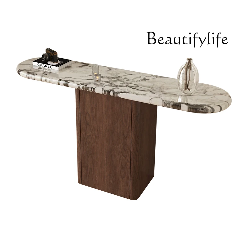

French high-end light luxury marble entrance table Modern simple corridor entrance table Shoe cabinet