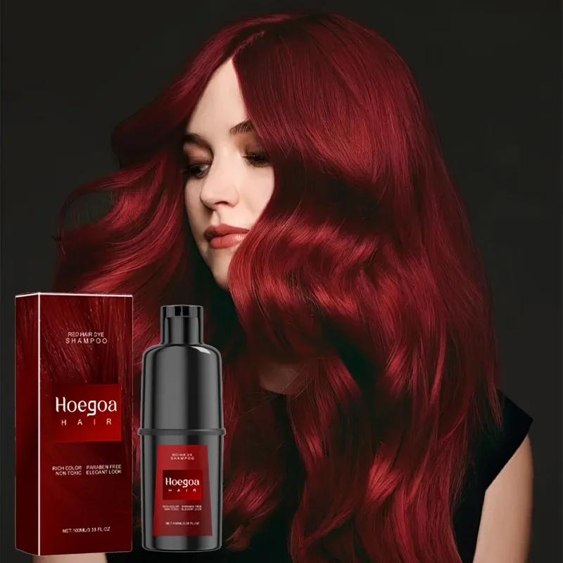 شامبو للشعر باللون الأحمر والأرجواني قزحي الألوان، تركيبة غير تسبب ضررًا، تنعيم يدوم طويلاً، لطيف وسريع اللون، شامبو صبغ الشعر #6