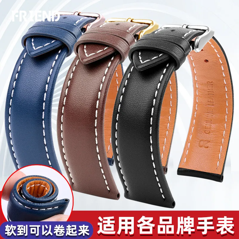 Watchband for Breitling Pilot/Aviation B01 Timing Challenger Series Elegant Leather Strap Men 20mm 22mm 24mm