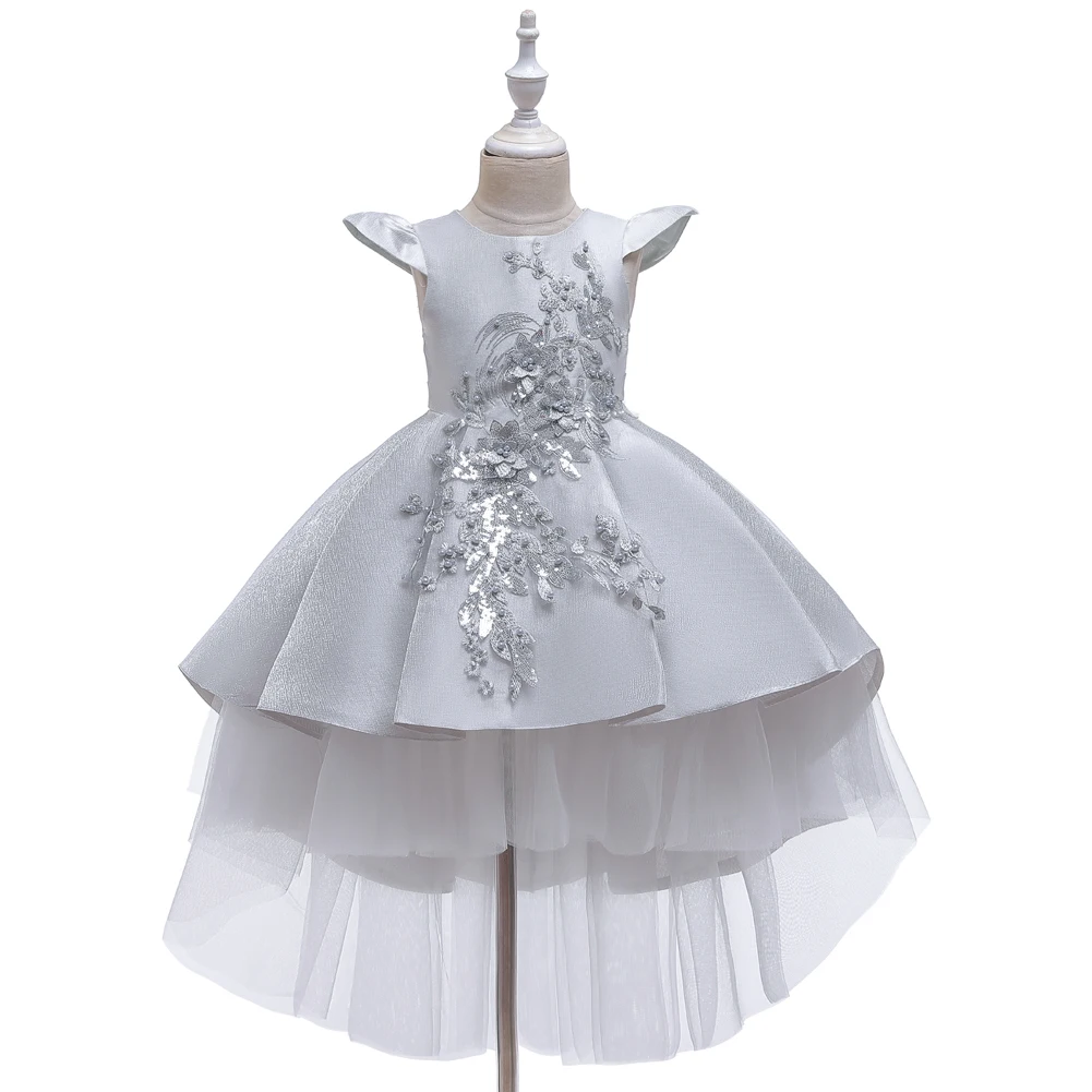 Girls Party Dresses 6 Colors 110cm-160cm Wedding Ball Gown Children Performance Trailing Skirt Baby Elegant Vestidos