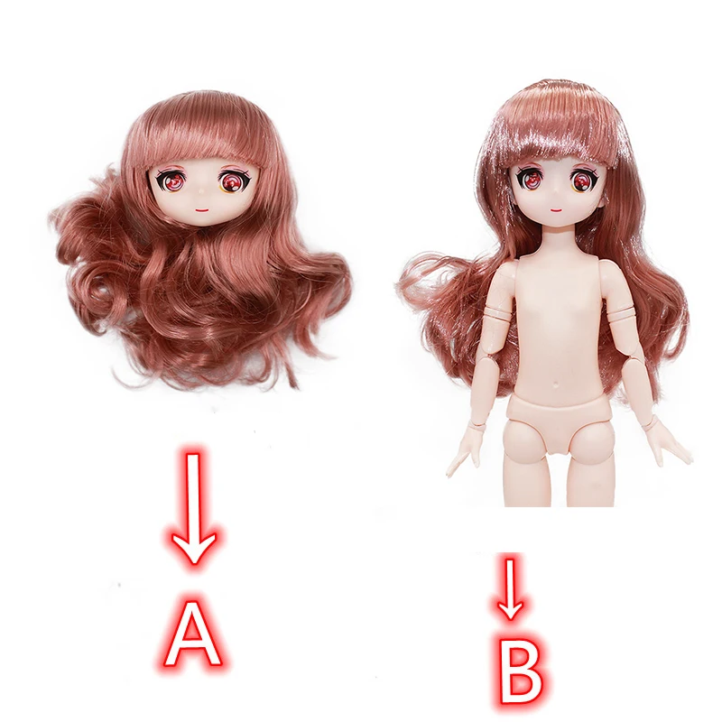 Two-dimensional Comic Face Doll 30cm BJD Doll Head Makeup 3D Real Eye Princess Doll Kids Girls Doll Toy Gift Lol Dolls