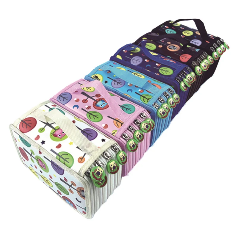 72 Slots School Pencil Case Cute Owl Pen Box for Girls Boys Cartridge Bag Kawaii Penal Big Storage Pencilcase Stationery Holder