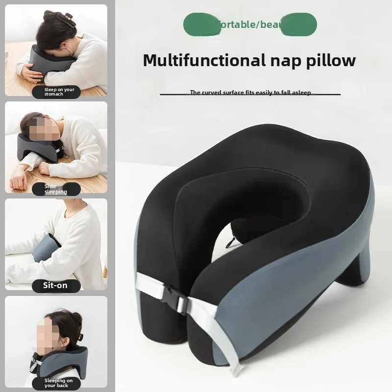Memory Foam Neck Support Pillow for Travel U-Shaped Office Nap Support Airplane Headrest Cushion Comfortable Memory Pillow