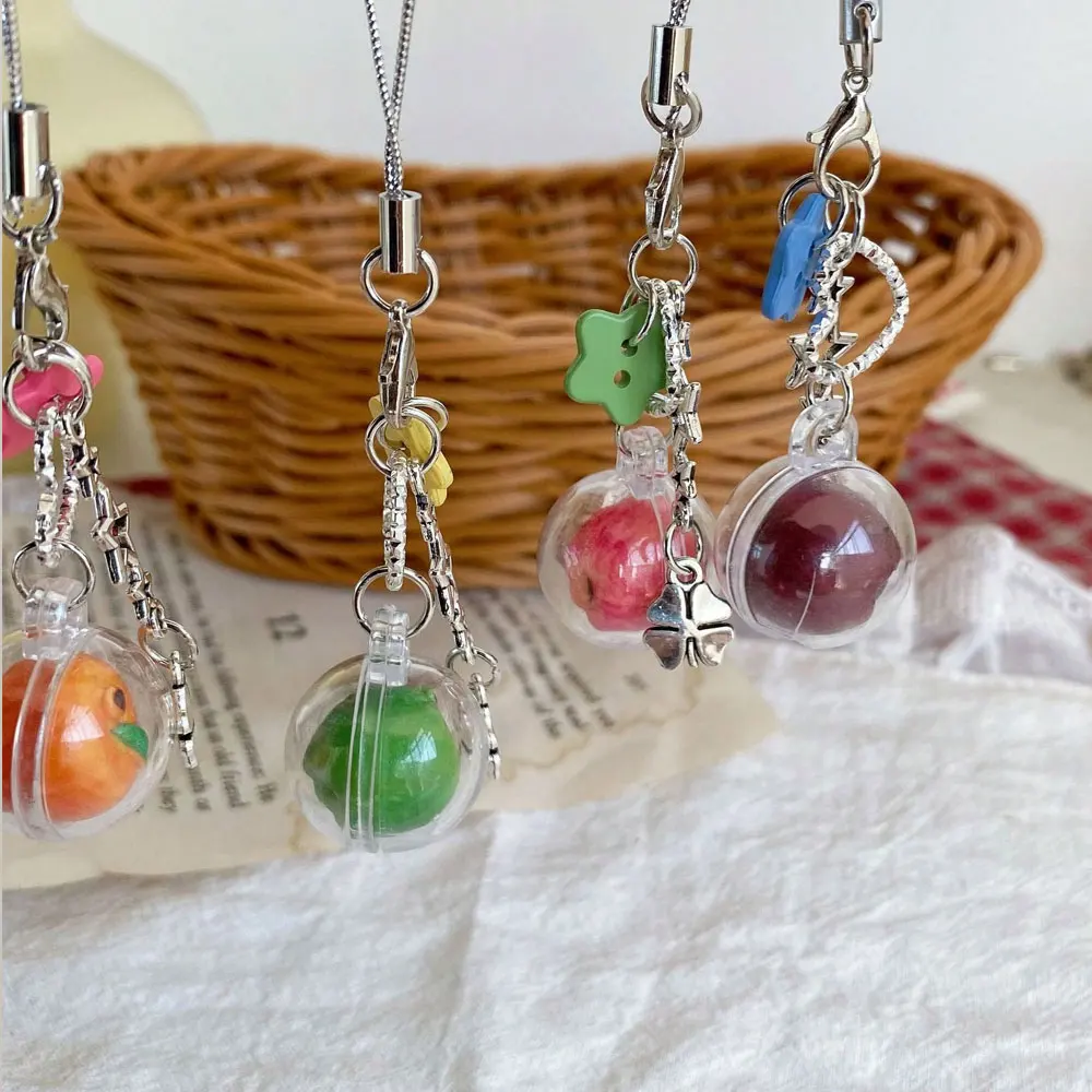 1Pc, Fruit Bubble Spring Story Sweetheart Apple Phone Chain Mini Fruit Phone Pendant Accessories Girly Phone Chain