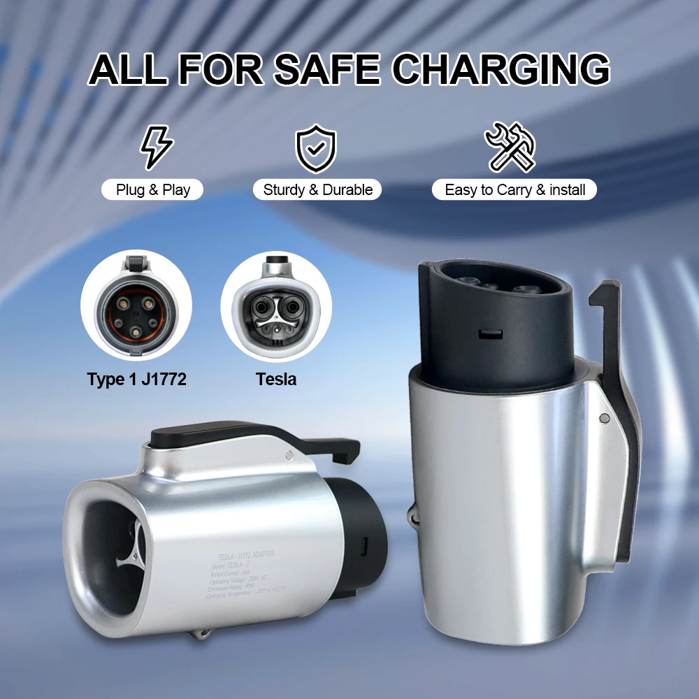 NACS TS to J1772 Adapter AC 80A 250V High-Power Fast Charging for Type1 Electric Vehicles NACS to Type 1 EV Adapter