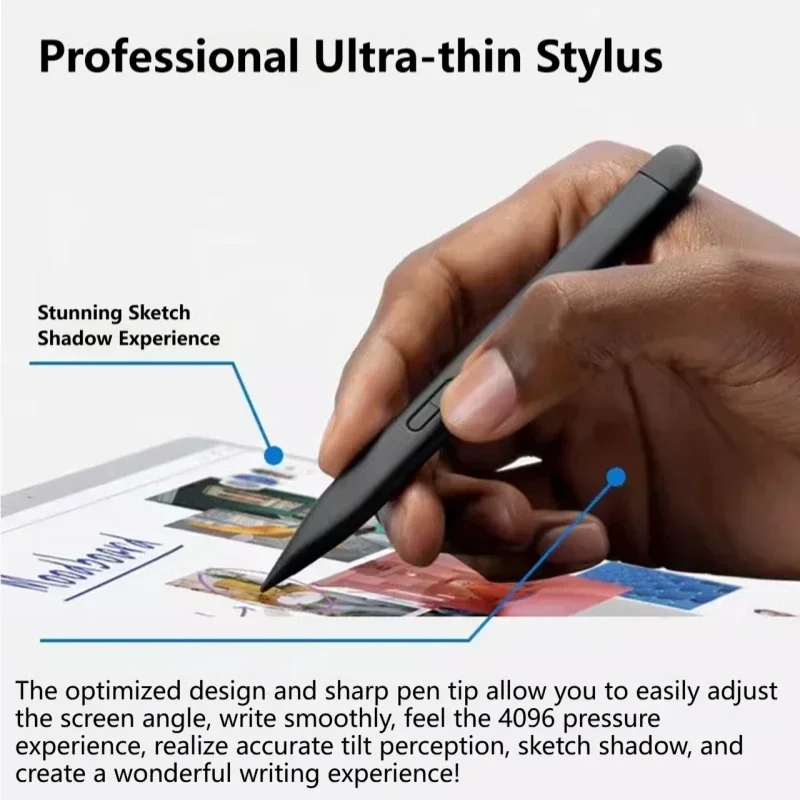 Novo teclado profissional magnético Bluetooth Surface Pro 8/9/X/10/11 atualizado, com slot para caneta, touchpad e retroiluminação de 7 cores.