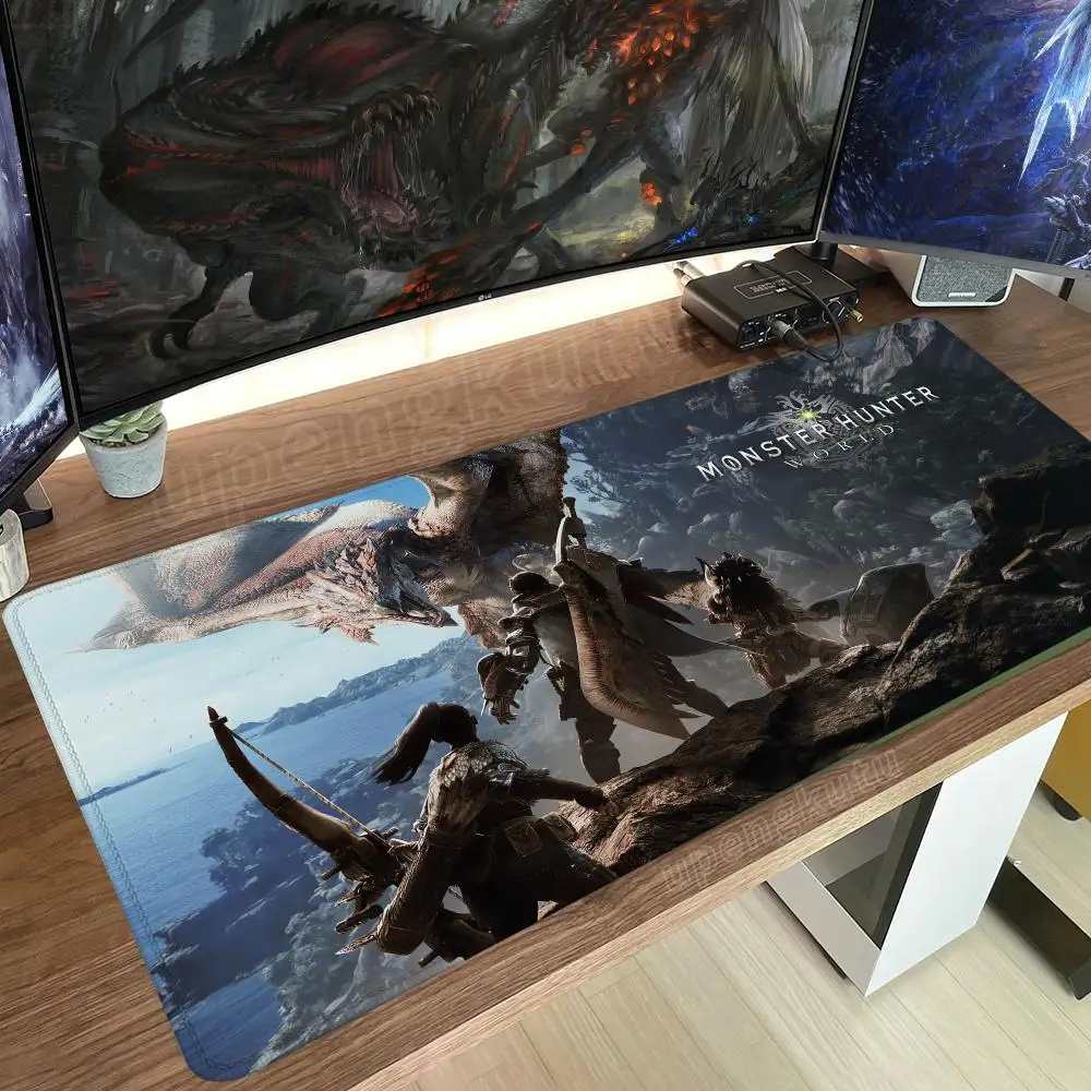 Monster Hunter World Mouse Pad Anime Mats Computer Mousepad Company Desk Pad Aesthetic Large Gaming Mousepads Office Mat 900x400