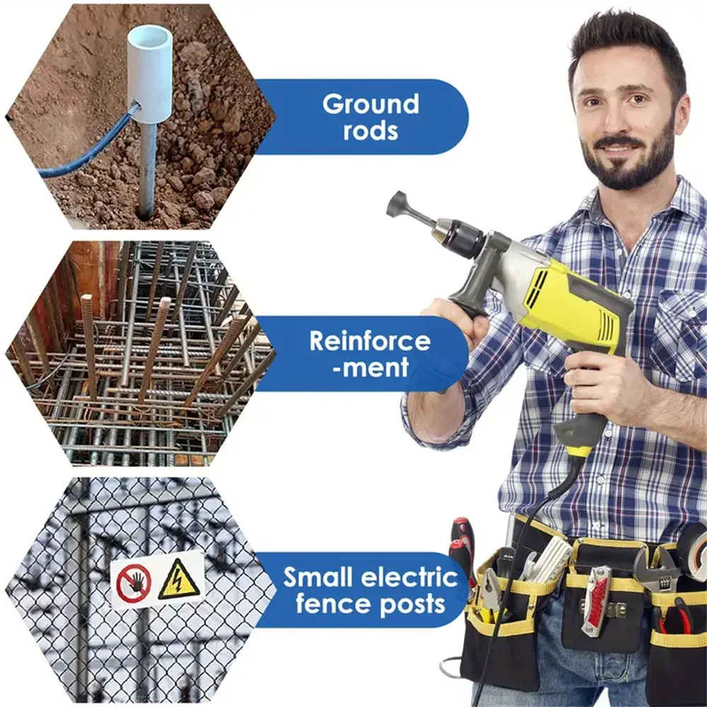 Heavy Duty Ground Rod Driver 85mm Steel Drill Bit Wear Resistant Wide Compatibility Socket for Rotar