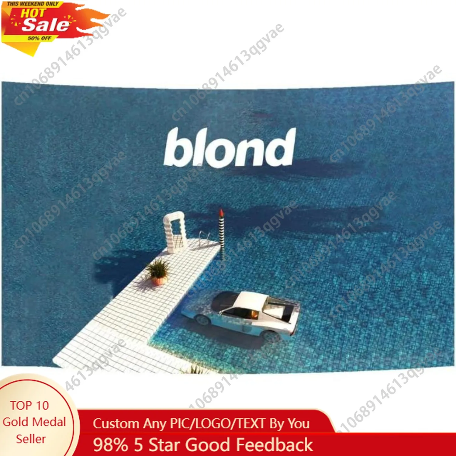 الأشقر المشارك العلم فرانك الموسيقى المحيط نسيج البوليستر HD الطباعة للكلية النوم كهف غرفة الجدار الديكور مخصص الديكور #1