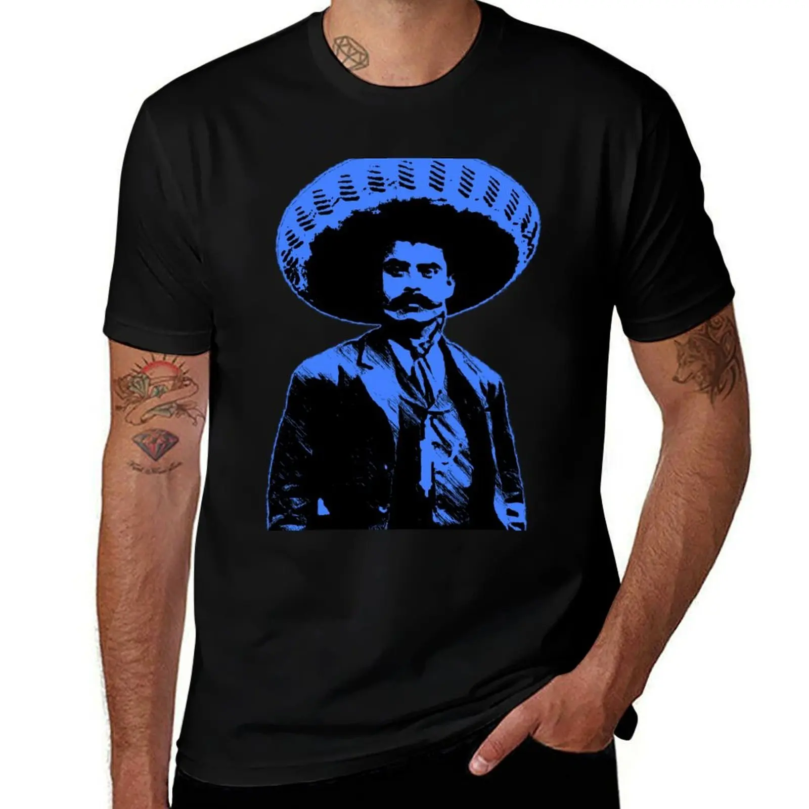 

Emiliano Zapata - bichrome black / blue T-Shirt affliction shirts gifts for boyfriend anime shirts men
