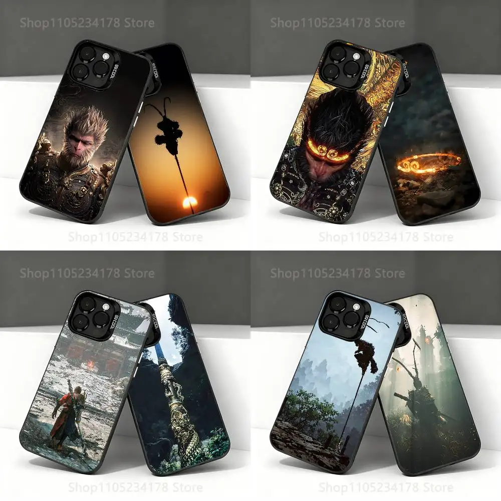 

Game Black Myth W-Wukong Phone Case For iPhone 17,16,15,14,13,12,11,Pro,XS,Max,Plus,Mini,SE4,E Black Matte Shockproof Cover