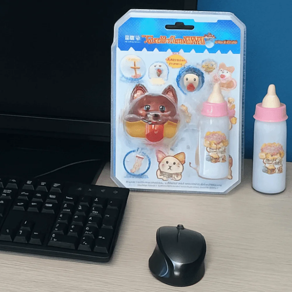 Garrafas de Leite de Simulação e Cão Falante para Brincadeiras de Faz de Conta, Educação Infantil, Alimentação de Brinquedo para Meninas