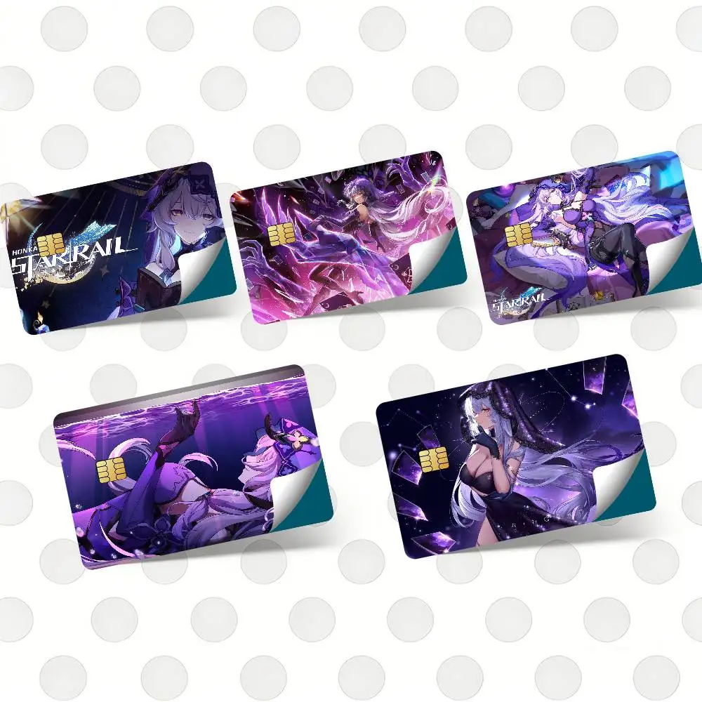 Honkai Star Cool Rail Black Swan Game Credit Card Debit Card Waterproof Sticker Bank Bus Card Protective Film Sticker