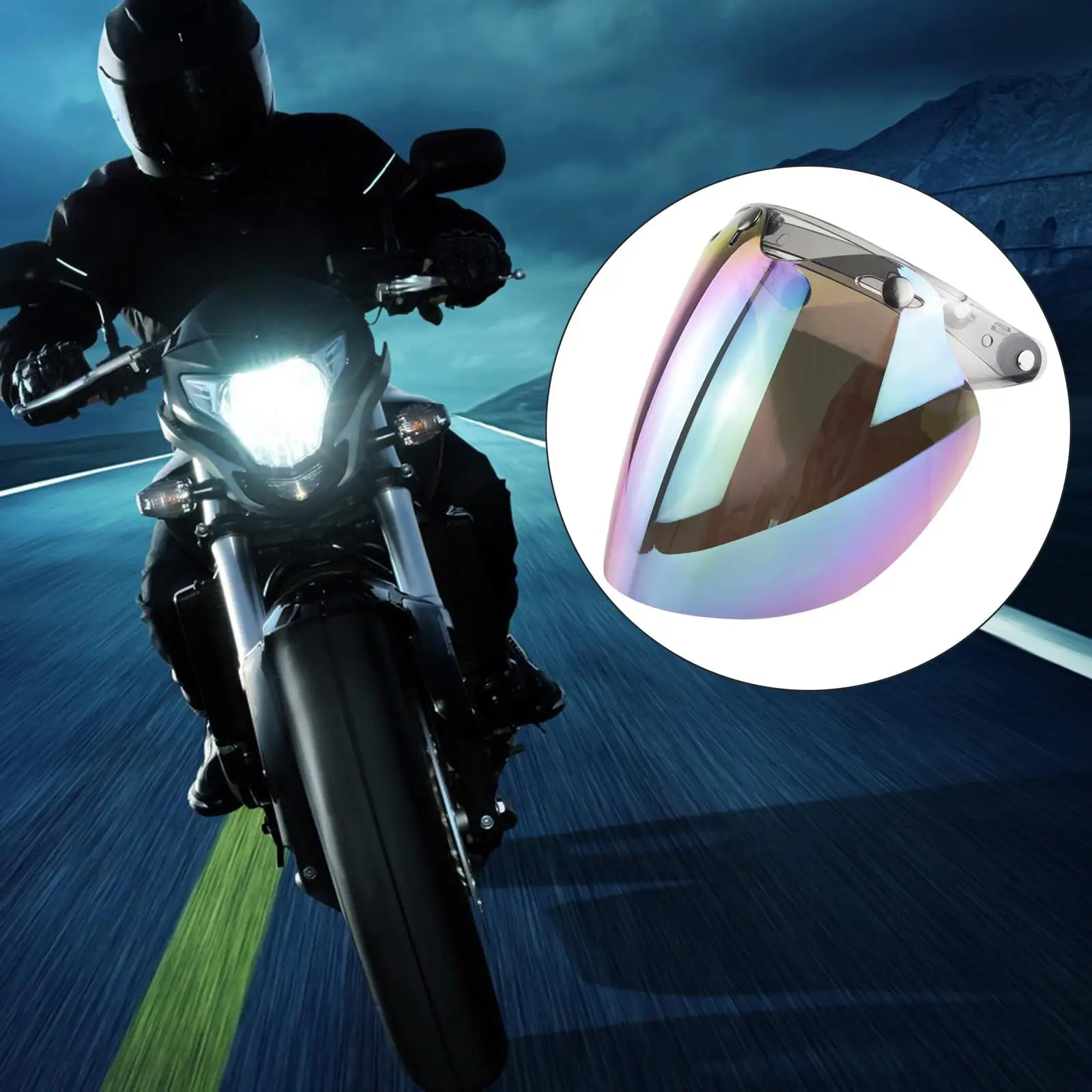 3 Snap Visor Lens for Open Face Helmets Retro Windscreen Durable