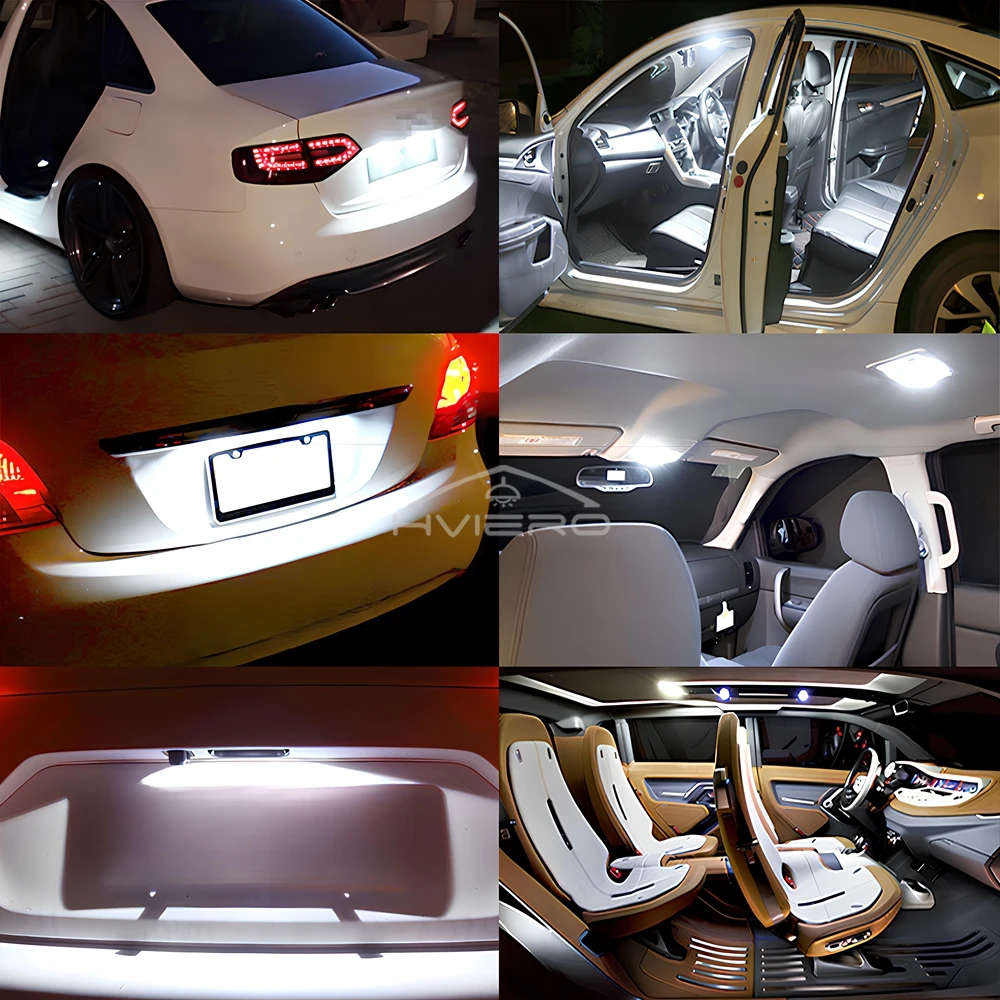 2Pcs White 360 Degree Shinning C5W C10W Light DC 12V LED Bulbs Festoon 39mm 41mm Interior Reading Dome Lamp License Plate Modify