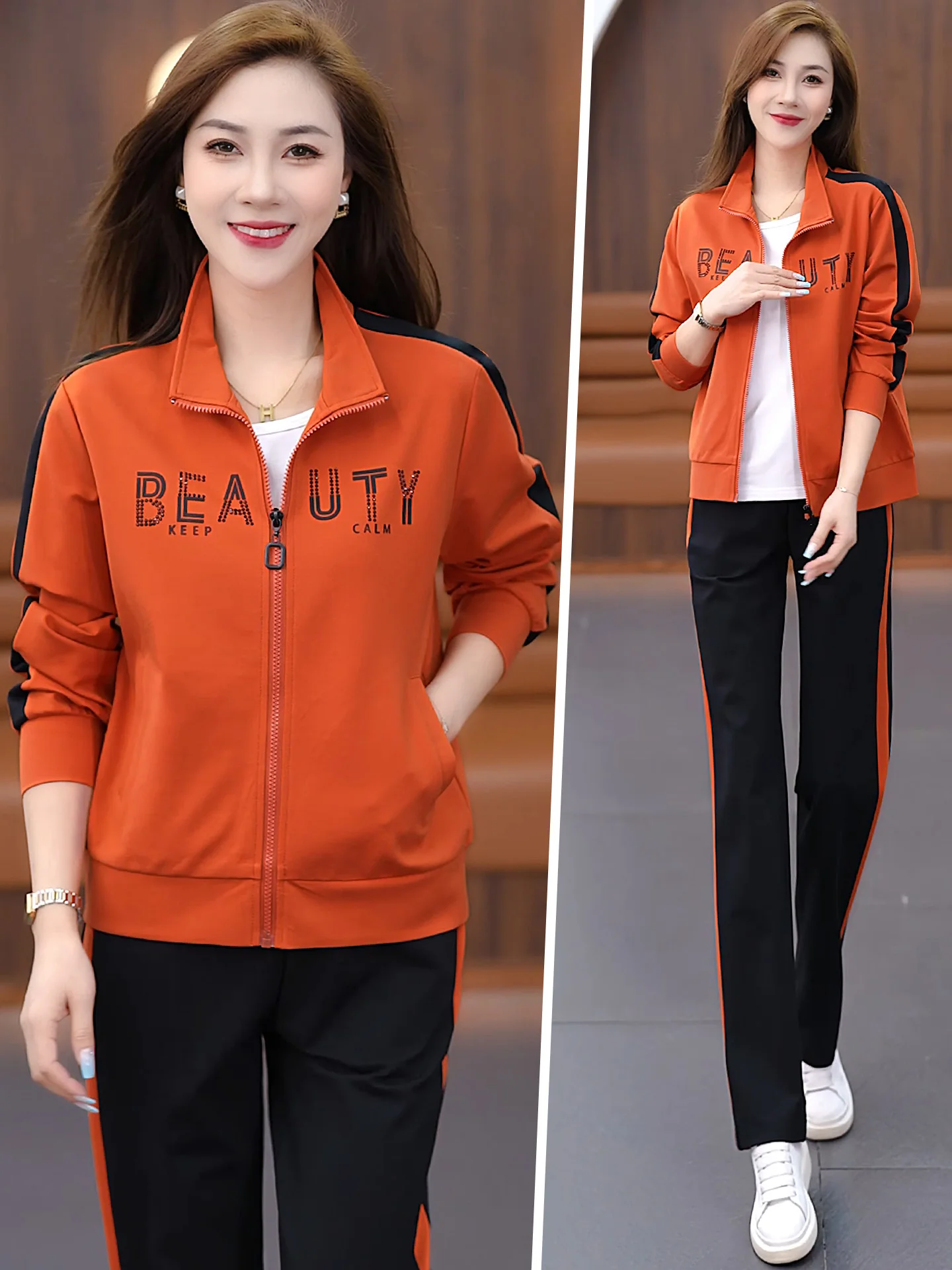 

Женский спортивный комплект для бега: повседневный костюм для утренних пробежек, модный комплект из двух предметов больших размеров для мам, удобный для отдыха