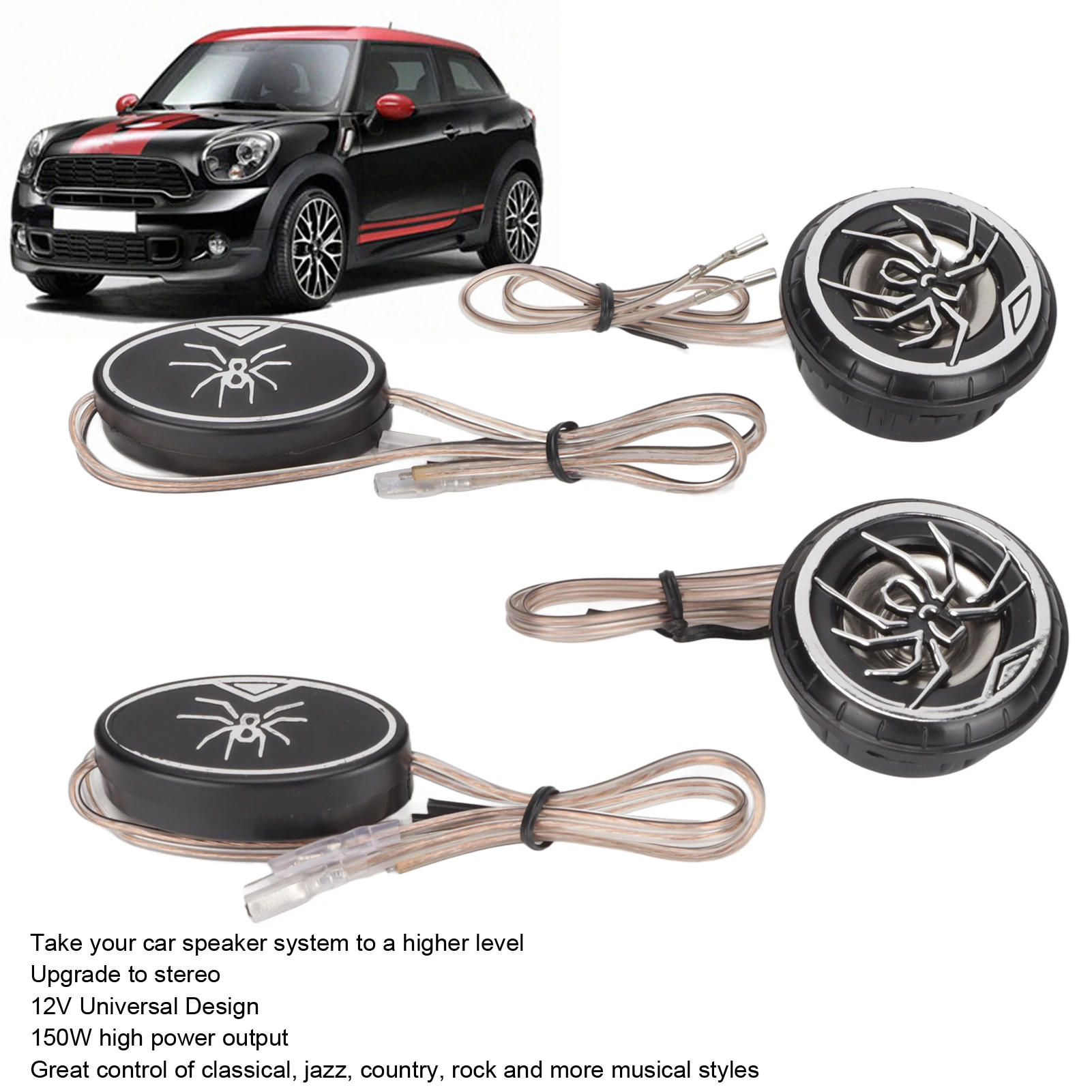 Car Dome Speaker Car Tweeters Car Dome Tweeter 150W High Fidelity Professional Vehicle Stereo Speaker for Automobile Modified