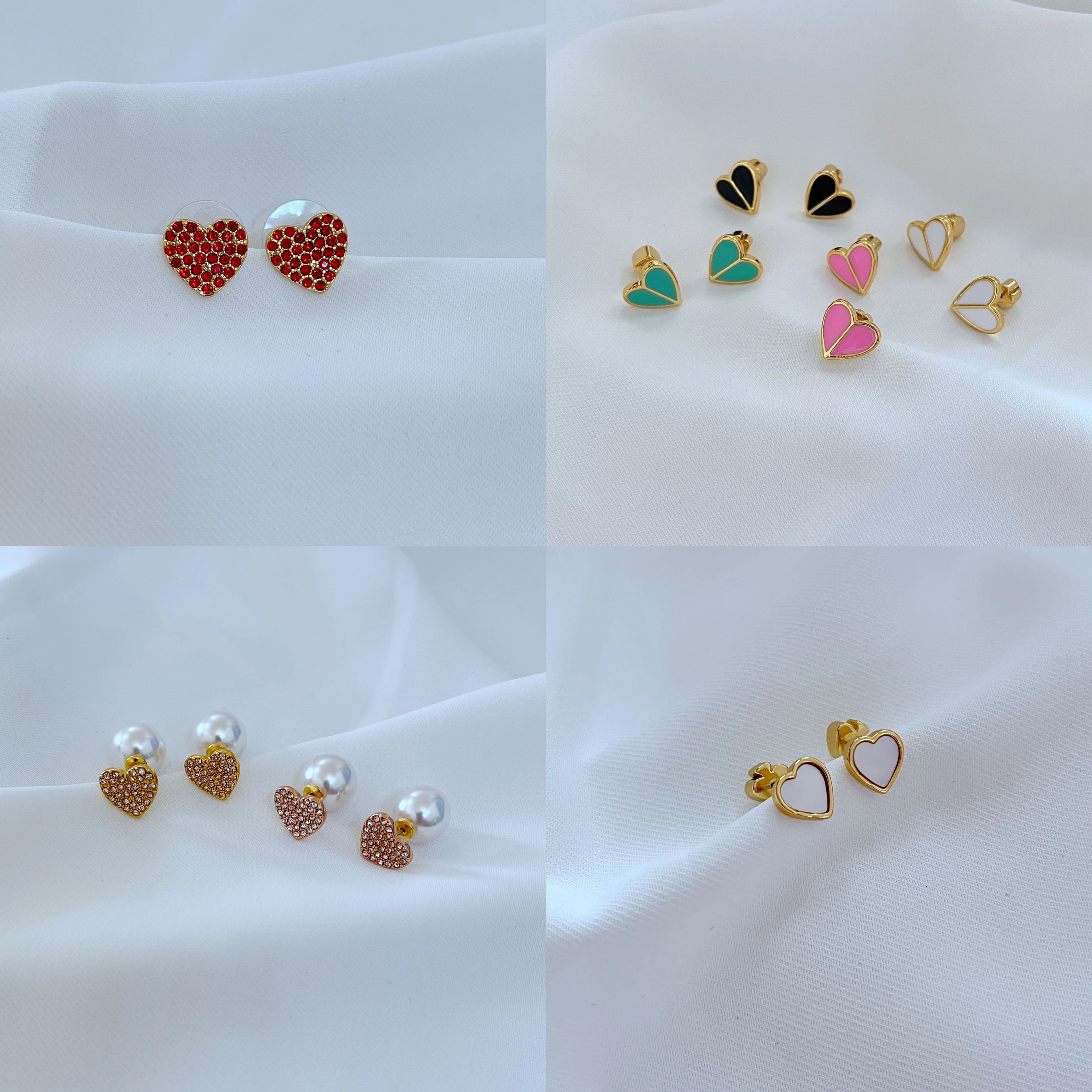 KS Europe And The United States New Simple Classic Exquisite And Charming Fashion Sparkling Heart-shaped Variety Of Earrings