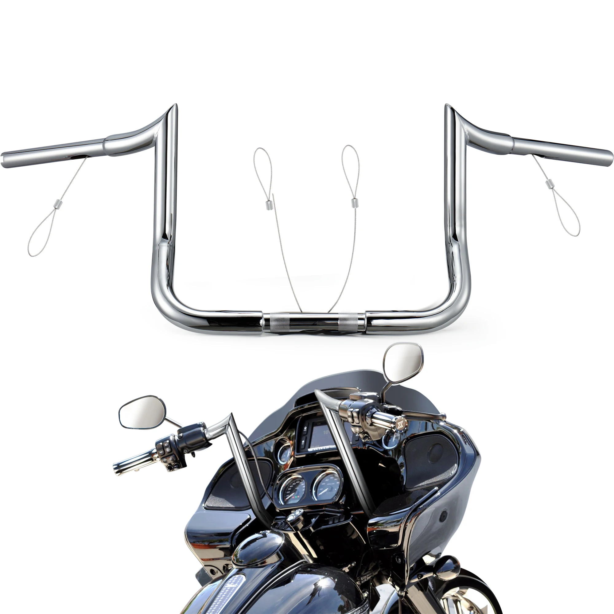 

Street Glide Electra Glide 1.25" Fat Ape Hanger Meathook Handlebar for Harley 1986-2023 FLHT FLHX Ultra Limited Tri-Glide