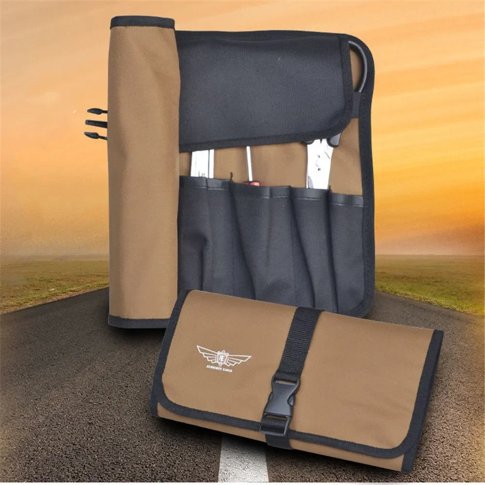 Portable Collapsible Bag Tool Bag Oxford Cloth Wrench Tool Roll Wrench Hammer Camping Pocket Tool Storage Bag Item Storage