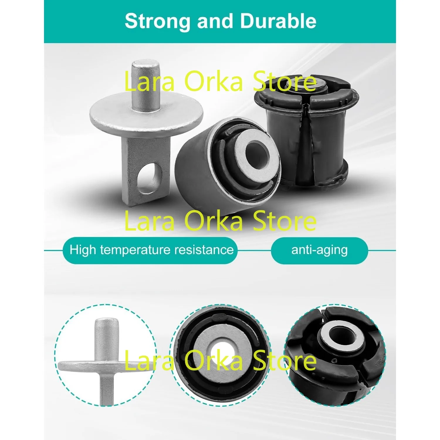 Rear Trailing Arm Bushing Kit Fit for Honda Civic 2001-2005 CR-V 2002-2006 Element 2003-2011 Replace 52371-S9A-A02 52370-SMA-040
