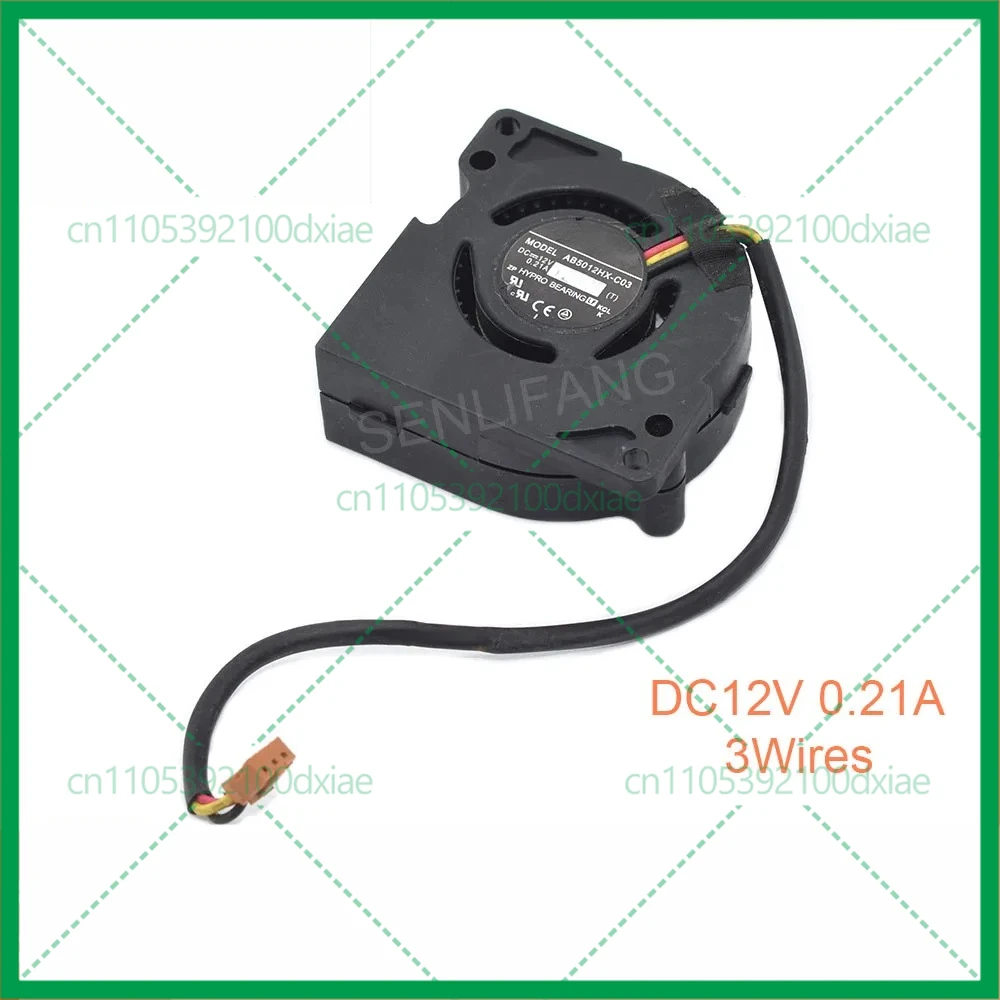 2pcs New For 5020 DC12V 0.21A AB5012HX-C03 5CM Three Lines 3Pin Turbine Turbo Cooling Fan