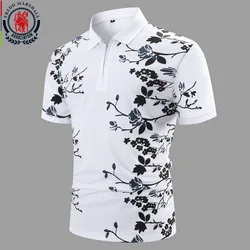 FREDD MARSHALL 2022 New Fashion Floral Print Polo Shirt Men Summer Casual Short Sleeve Zipper Collar Polo Shirt Man Clothing P05