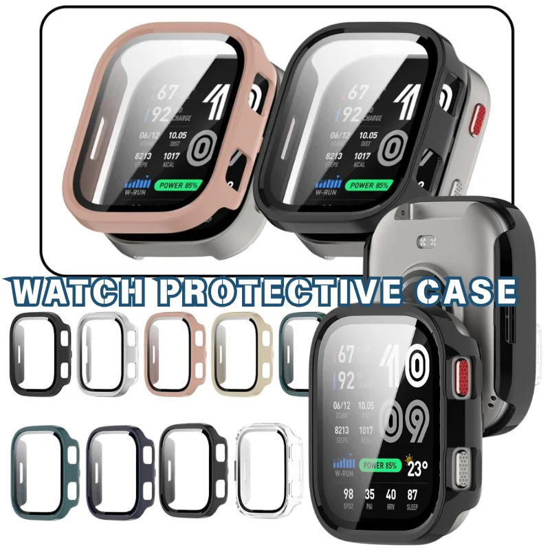 Shockproof Anti Drop Hard Bumper Watch Case With Tempered Glass Screen Protector Full Protection Shell For Amazfit Active