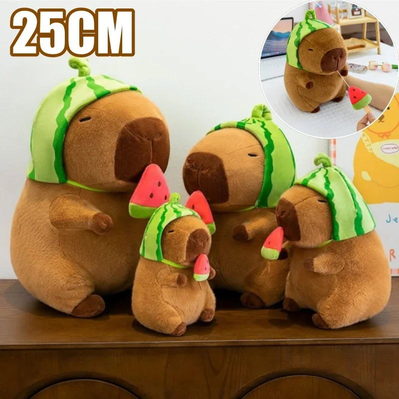 25 centimetri Anguria Capibara Peluche Giocattolo Simpatico Cartone Animato Capibara Peluche Cuscino per I Bambini Che Abbraccia Morbido Kawaii Guinea Doll Regalo