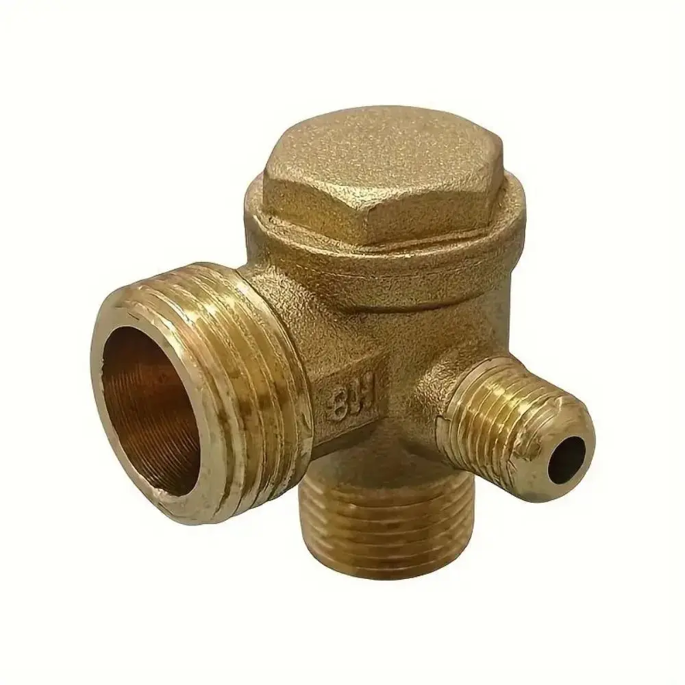 

1Pcs Zinc Alloy Brass Air Compressor Check Valve 20x16x10mm Male Thread Valve Connector 3-Port One-way Air Compressor Connector