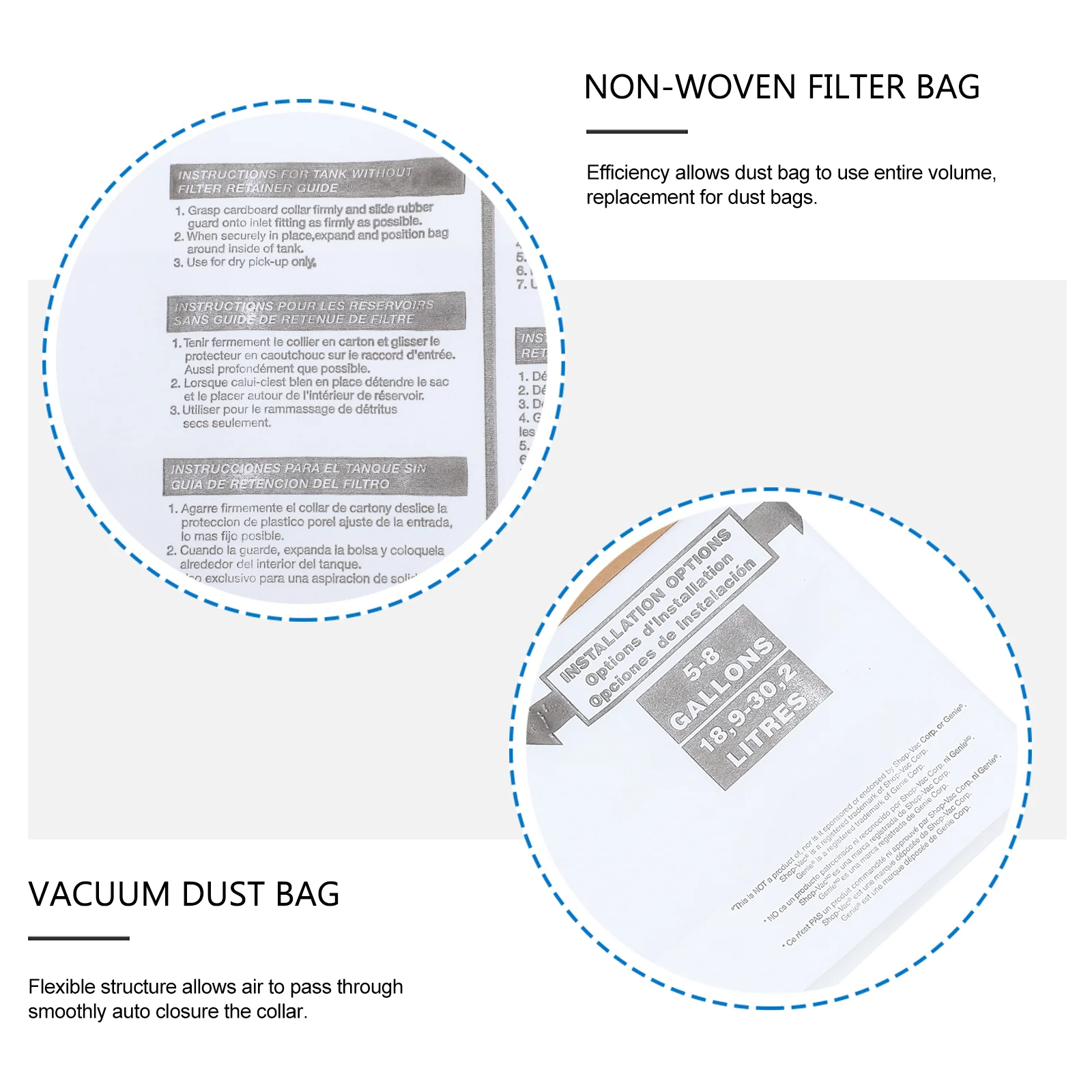 5 قطع من كيس الغبار، مكنسة كهربائية عصرية للنسج، فلتر منظف للسفر من القماش غير المنسوج #5