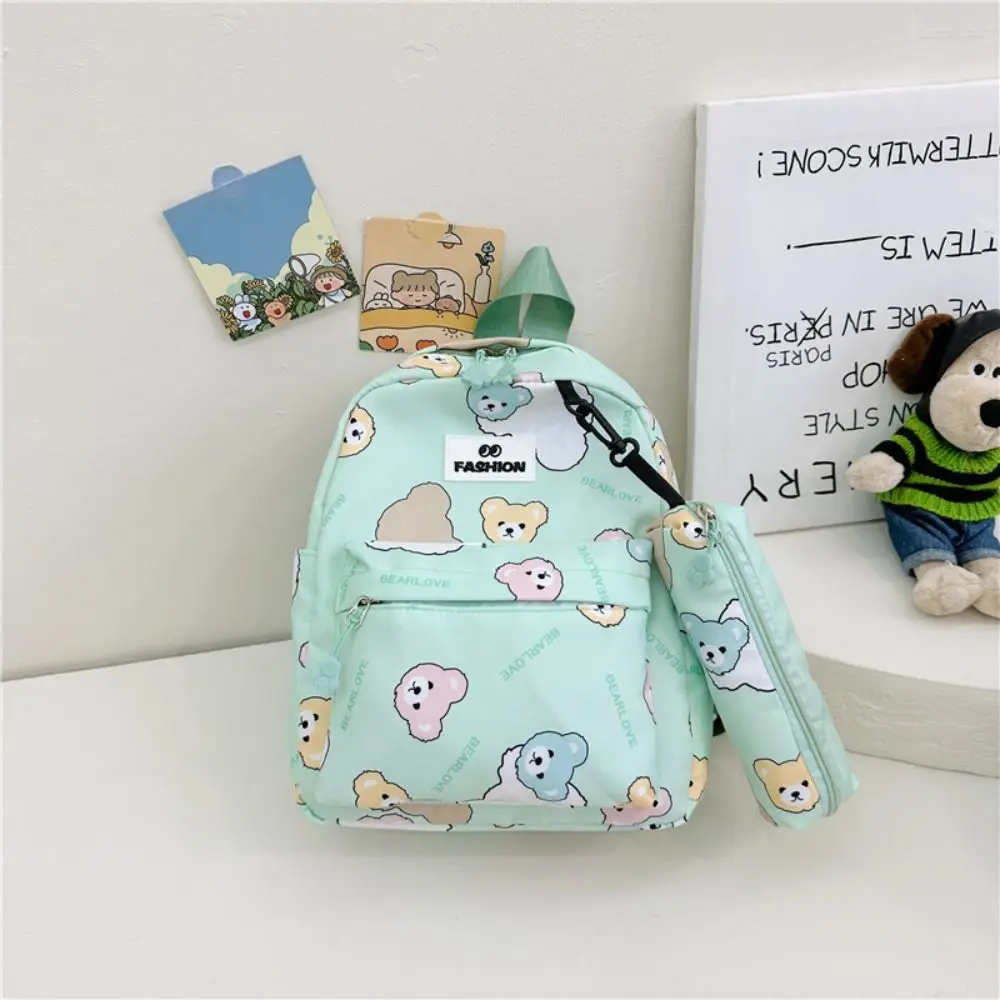 Lettera bambini orso zaino borsa pensile ciondolo Nylon studenti borsa da scuola borsa da viaggio borsa a tracolla cartone animato stile coreano scuola