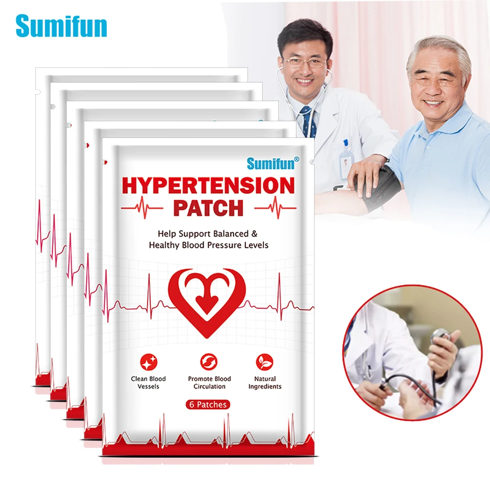 

6/18/30pcs Sumifun Hypertension Treatment Patch Balance Lower High Blood Pressure Medical Plaster Clean Blood Vessel CareSticker