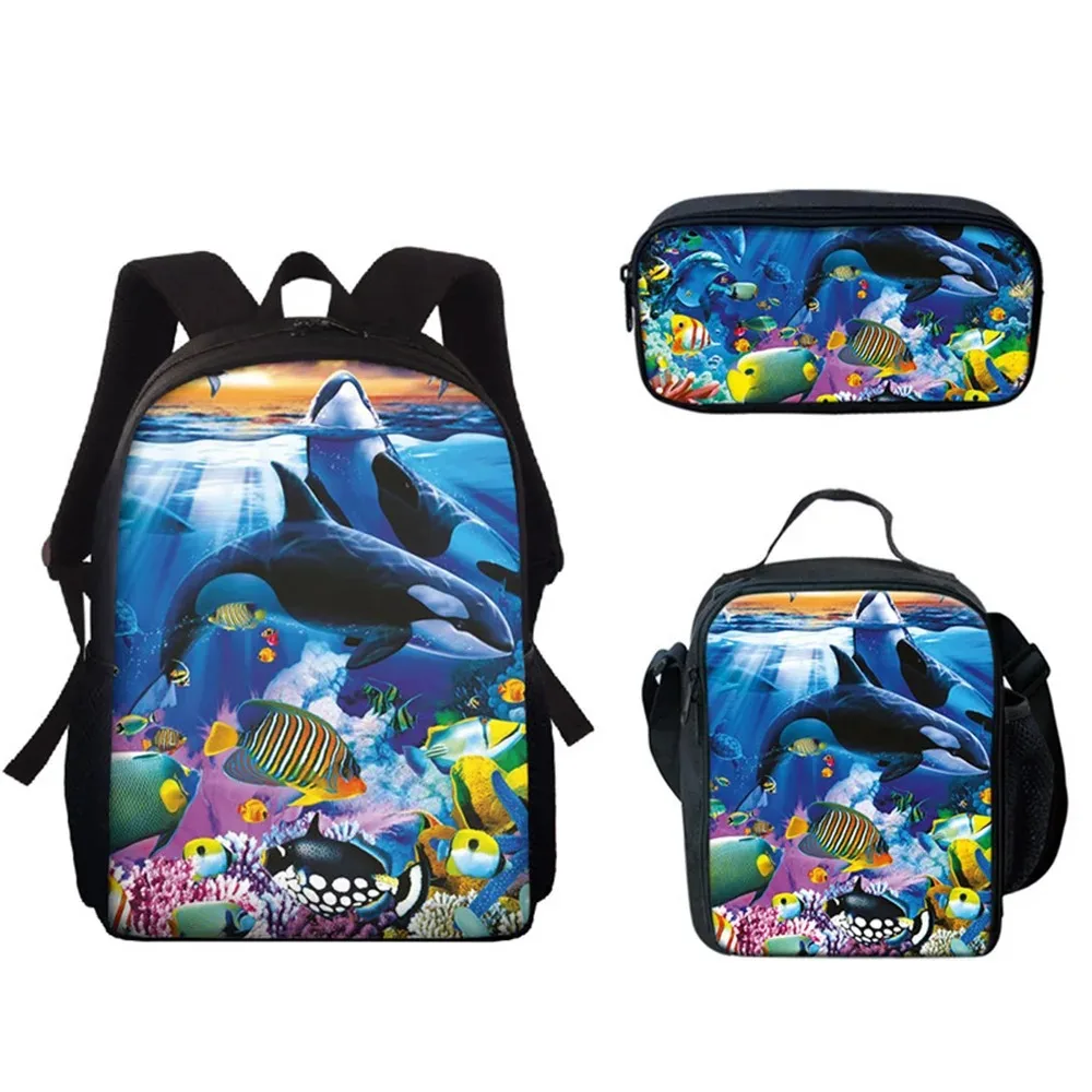 

Harajuku underwater world 3d printing backpack,student school bags,laptop backpack,lunch box,pencil case,whale printing,popular,