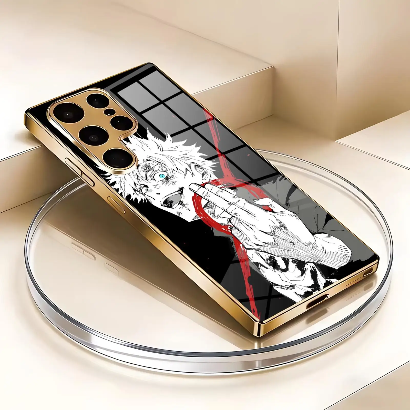 Anime Jujutsu kaisen  Phone Case For Samsung S26 S25 S24 S23 S22 S21 Plus Ultra Note20 Electroplated glass Phone Case