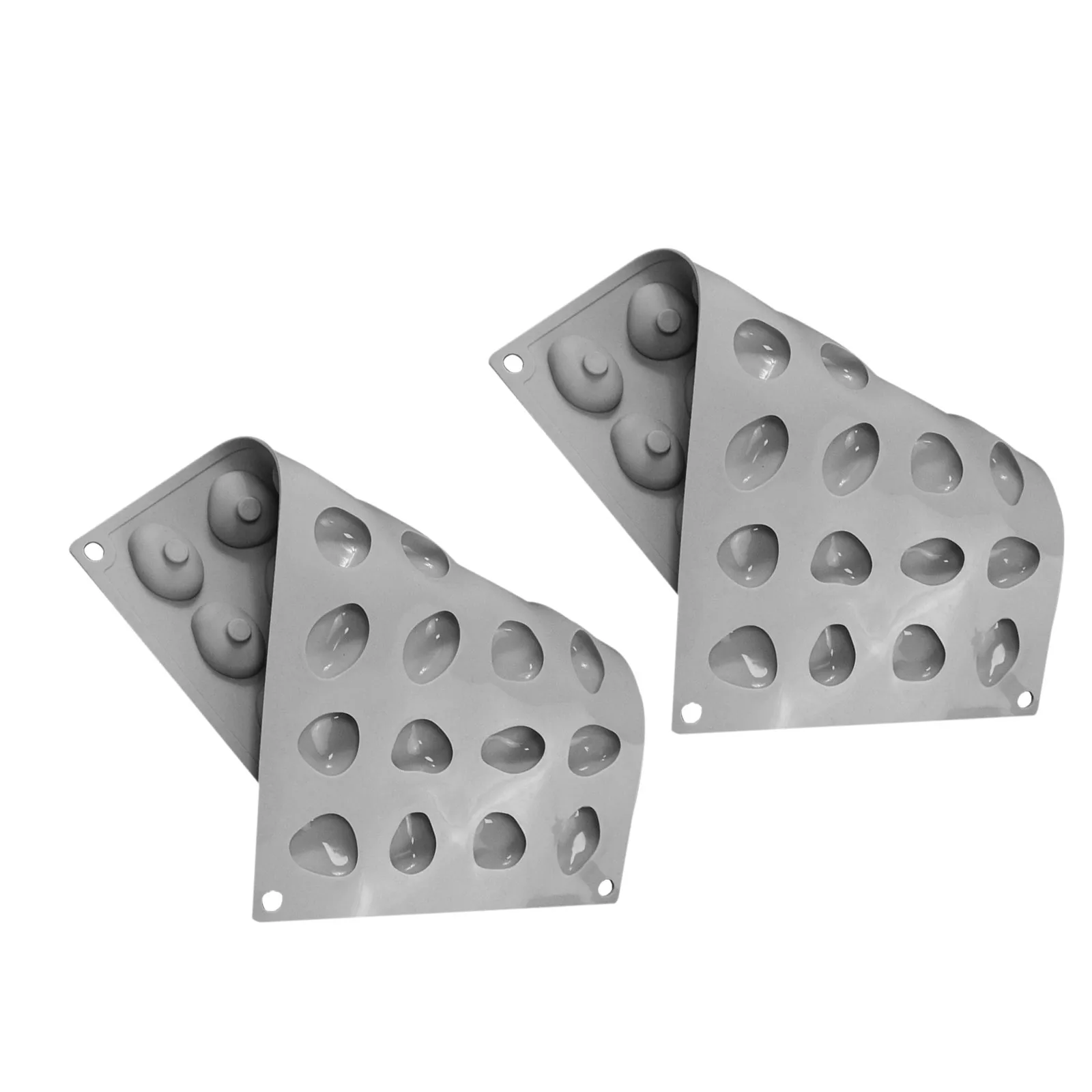 

2Pcs Chocolate Silicone Mold 28 Cavity Pebble Shape Non-Stick Flexible Baking Mould for Truffle Mousse Cake Fondant Candy Soap