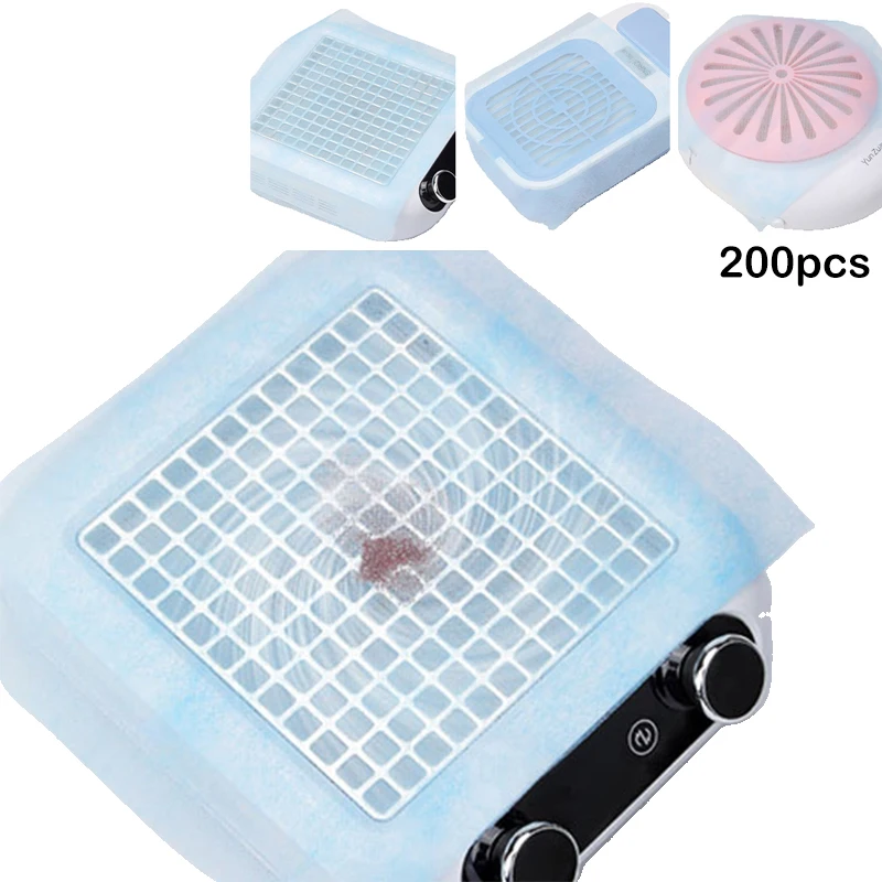 

200 Pcs Nail Remover Vacuum Cleaner Filter Paper Replacement Nail Art Dust Collector Filter Manicure Accessories