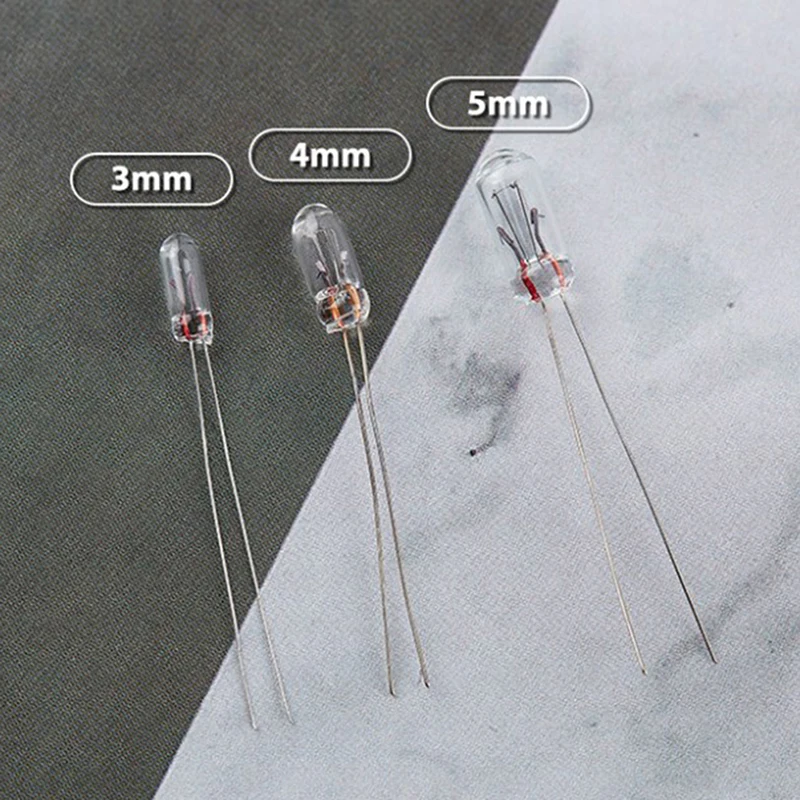 

25PCS 3/4/5mm Clear 12V Mini Tungsten Bulbs - Wheat Rice Switch Button Indicator Lamps