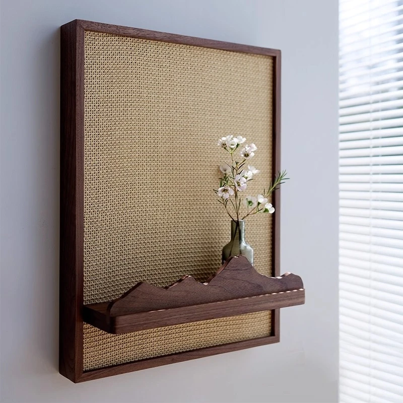 

Black walnut electric box shielding decoration, main switch shielding box, mountain-shaped shelf