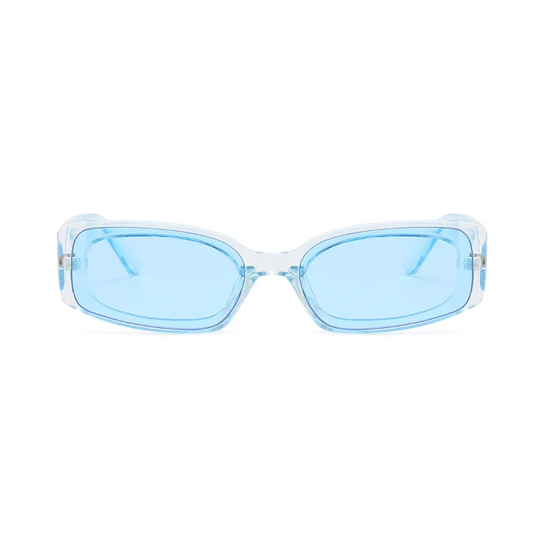 Shonemes Rectangle Sunglasses Trendy Candy Shades Small Frame Outdoor UV400 Sun Glasses Black Clear Pink Blue for Women