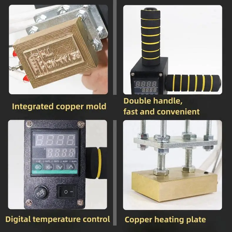

High Quality Iron Brand 500 Watt Digital Temperature Double Handle IPPC Leather Stampings Hot Press