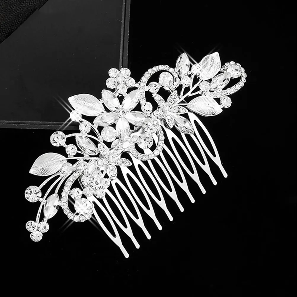 

2pcs Rhinestone Bride Hair Comb Elegant Wedding Headdress Chic Headwear For Women Party Prom Photography Accessories