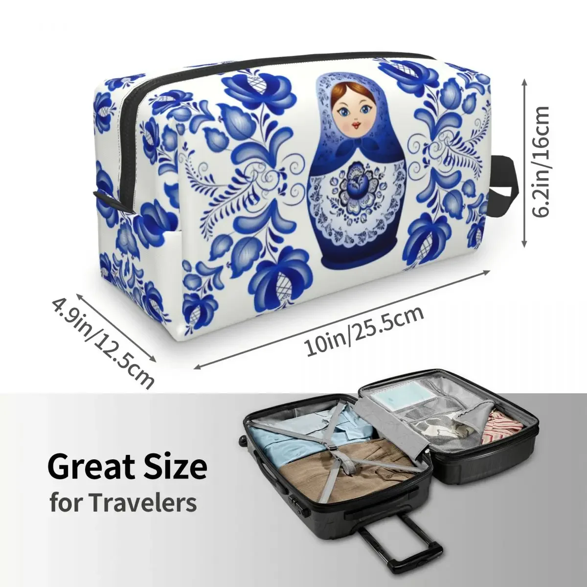 Custom Matryoshka Doll Russia Toiletry Bag Women Russian Folk Art Cosmetic Makeup Organizer Ladies Beauty Storage Dopp Kit Box