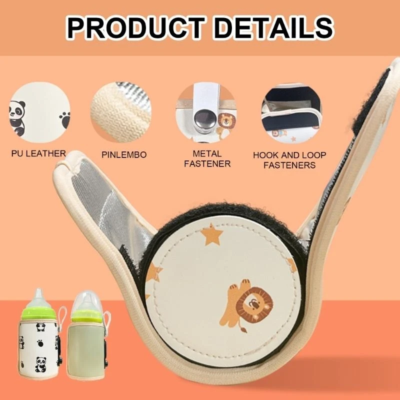 M76C Tas Penghangat Botol Bayi Penjaga Panas Susu Bayi Portabel 6 Gigi Penutup Penghangat Botol Travel Dapat Disesuaikan Botol