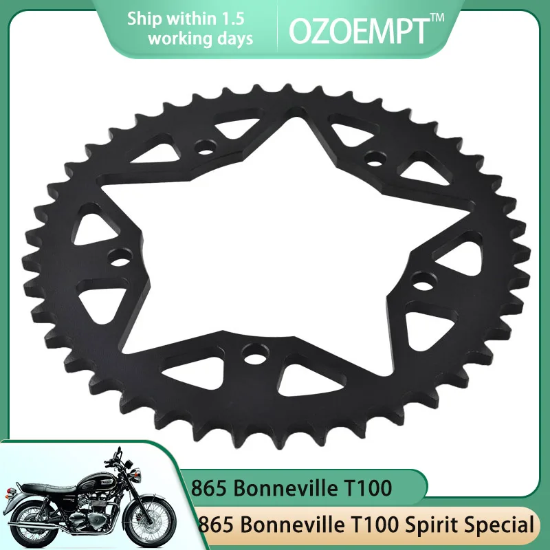 OZOEMPT 525-43T Motorcycle Rear Sprocket Apply to 865 Bonneville T100,T100 110th Anniversary Edition,Spirit Special 