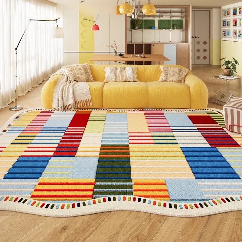 Dopamine Color Living Room Decoration Large Carpet Fluffy Soft Rug Modern Style Rugs for Bedroom Thicken Plush Lounge Floor Mat