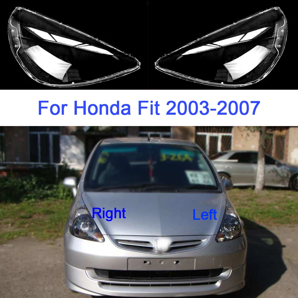 Headlight Glass For Honda Fit 2003 2004 2005 2006 2007 Lampshade Plastic Headlamp Shell Clear Lens Cover Car Accessories